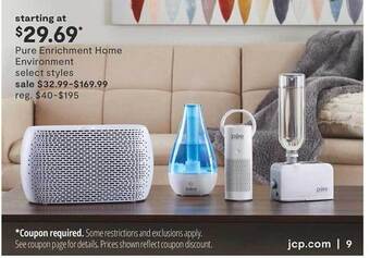 JC Penney Pure enrichment home environment select styles offer