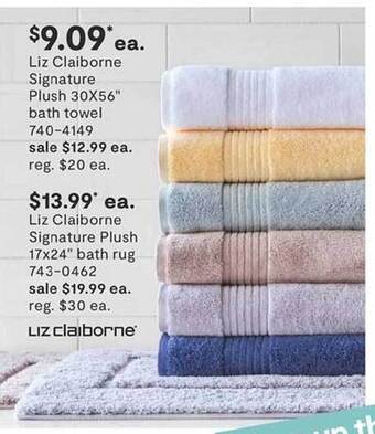 JC Penney Liz claiborne signature plush 30x56 offer