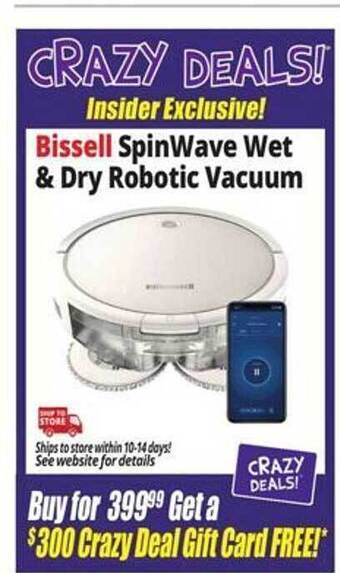 Ocean State Job Lot Bissell spinwave wet & dry robotic vacuum offer