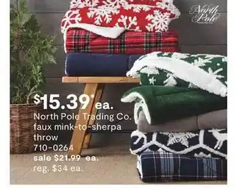 JC Penney North pole trading co. faux mink-to-sherpa throw offer