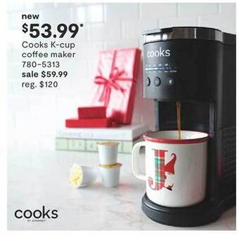 JC Penney Cooks k-cup coffee maker offer