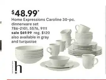 JC Penney Home expressions caroline dinnerware set offer