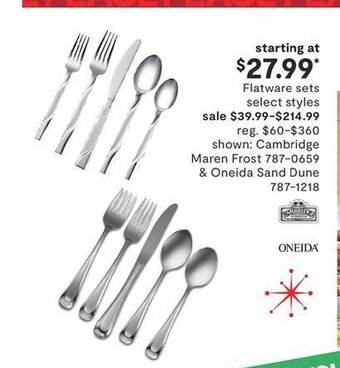 JC Penney Flatware sets select styles offer