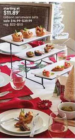 JC Penney Gibson serveware sets offer