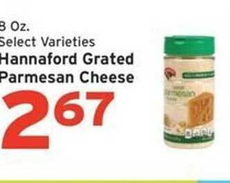 Hannaford Hannaford grated parmesan cheese offer