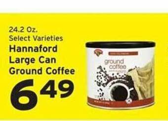 Hannaford Hannaford large can ground coffee offer