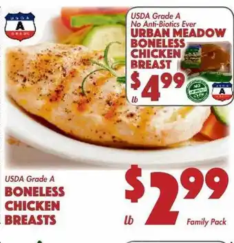 The Food Emporium Usda gradea boneless chicken breasts or urban meadow boneless offer