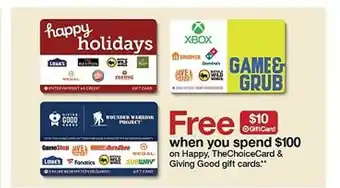 Target On happy, thechoicecard & giving good gift cards offer
