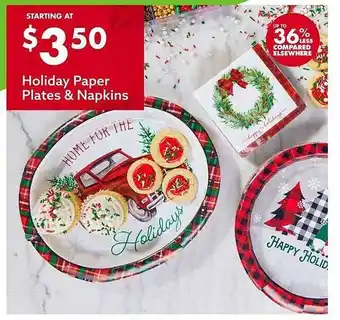 Big Lots Holiday paper plates & napkins offer