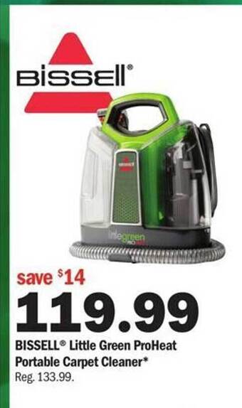 Meijer Bissell little green proheat portable carpet cleaner offer