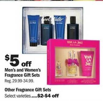 Meijer Men's and women's fragrance gift sets offer