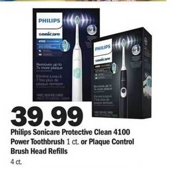 Meijer Philips sonicare protective clean 4100 power toothbrush or plaque control brush head refills offer