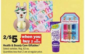 Meijer Health & beauty care giftables offer