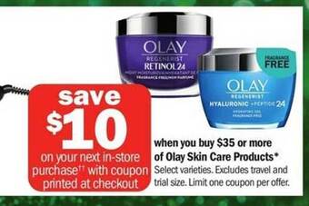 Meijer Olay skin care products offer
