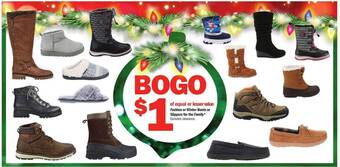 Meijer Fashion or winter boots or slippers for the family offer