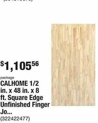 The Home Depot Calhome square edge unfinished finger offer