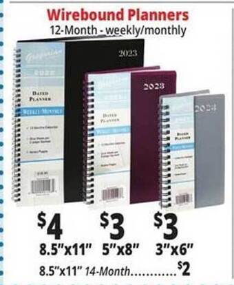 Ocean State Job Lot Wirebound planners offer
