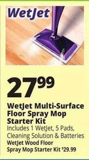 Ocean State Job Lot Wetjet multi-surface floor spray mop starter kit offer