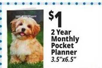 Ocean State Job Lot 2 year monthly pocket planner offer