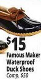 Ocean State Job Lot Famous maker waterproof duck shoes offer