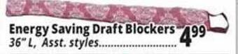 Ocean State Job Lot Energy saving draft blockers offer