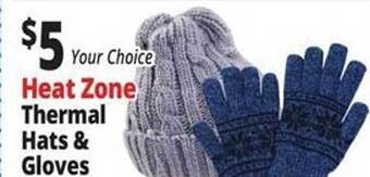 Ocean State Job Lot Heat zone thermal hats & gloves offer