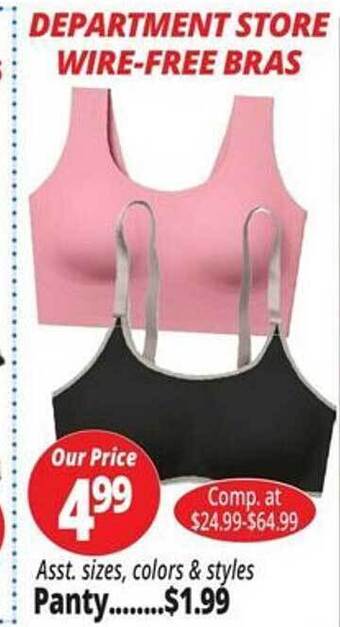 Ocean State Job Lot Department store wire-free bras offer