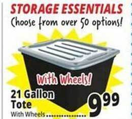 Ocean State Job Lot Storage essentials 21 gallon tote offer