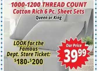Ocean State Job Lot 1000-1200 thread count cotton rich sheet sets offer