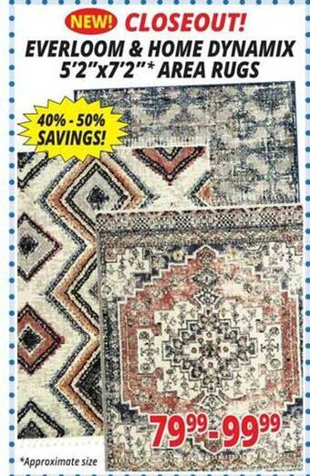 Ocean State Job Lot Closeout! everloom & home dynamix area rugs offer