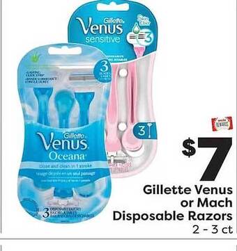 Weis Markets Gillette venus or mach disposable razors offer