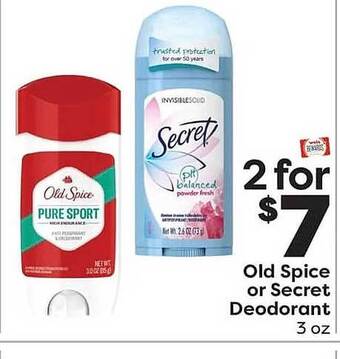 Weis Markets Old spice or secret deodorant offer