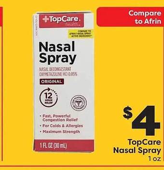 Weis Markets Topcare nasal spray offer