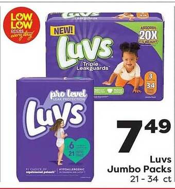 Weis Markets Luvs jumbo packs offer