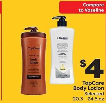 Weis Markets Topcare body lotion offer