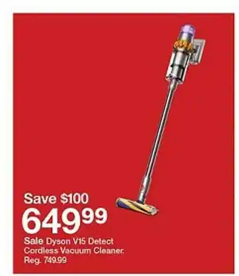 Target Dyson v15 detect cordless vacuum cleaner offer