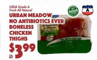 The Food Emporium Urban meadow no antibiotics ever boneless chicken thighs offer