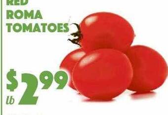 The Food Emporium Red roma tomatoes offer
