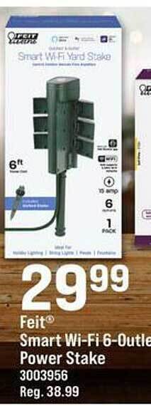 Ace Hardware Feit smart wi-fi 6-outlet power stake offer