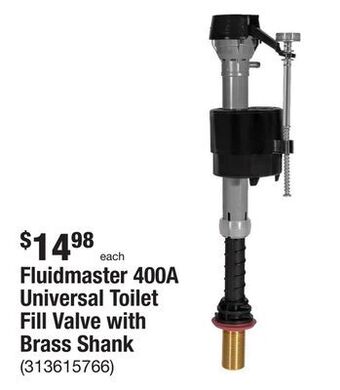 The Home Depot Fluidmaster 400a universal toilet fill valve with brass shank offer