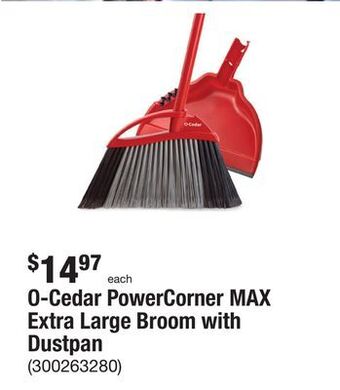 The Home Depot O-cedar powercorner max extra large broom with dustpan offer