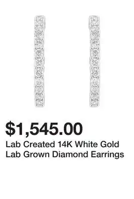 Belk Lab created 14k white gold lab grown diamond earrings offer