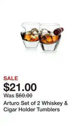 Belk Arturo set of 2 whiskey & cigar holder tumblers offer