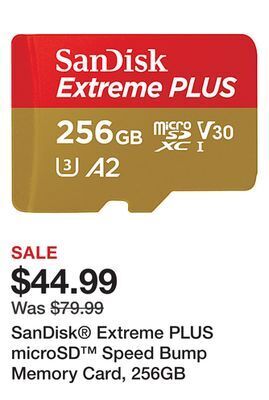 Office Depot Sandisk® extreme plus microsd™ speed bump memory card, 256gb offer