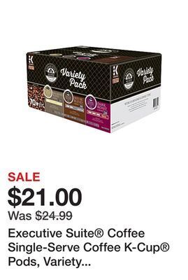 Office Depot Executive suite® coffee single-serve coffee k-cup® pods, variety pack, carton of 70 offer