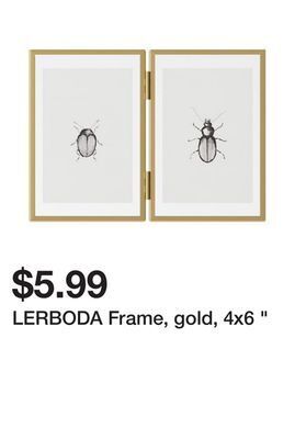 Ikea Lerboda frame, gold, 4x6 " offer