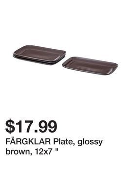 Ikea Färgklar plate, glossy brown, 12x7 " offer