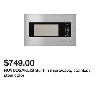 Ikea Huvudsaklig built-in microwave, stainless steel color offer