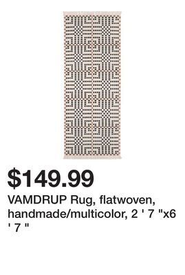 Ikea Vamdrup rug, flatwoven, handmade/multicolor, 2 ' 7 "x6 ' 7 " offer