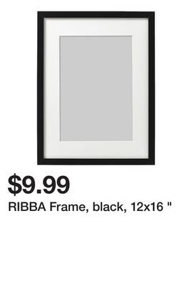 Ikea Ribba frame, black, 12x16 " offer